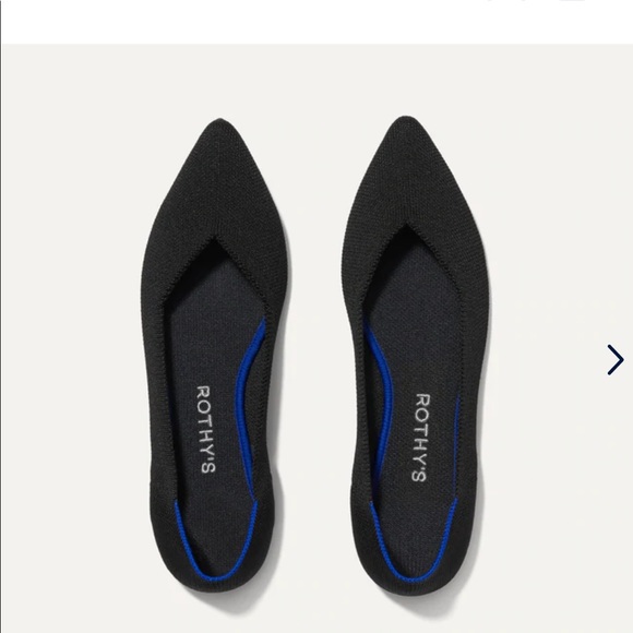 Rothy's "The Point" shoe in black. - Picture 1 of 5